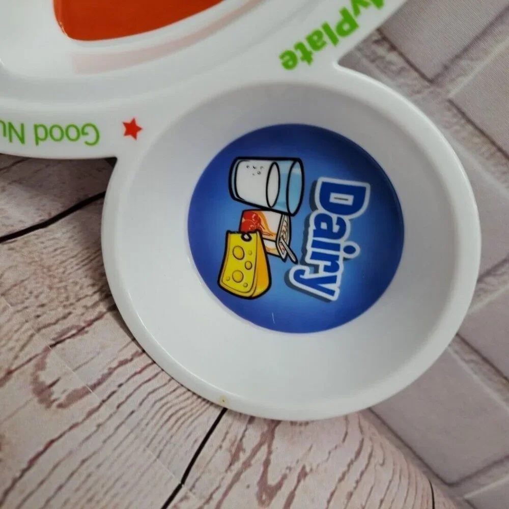 Kids‎ Good Nutrition Plastic 5 Sections Divided Plate BPA Free, Microwave Safe